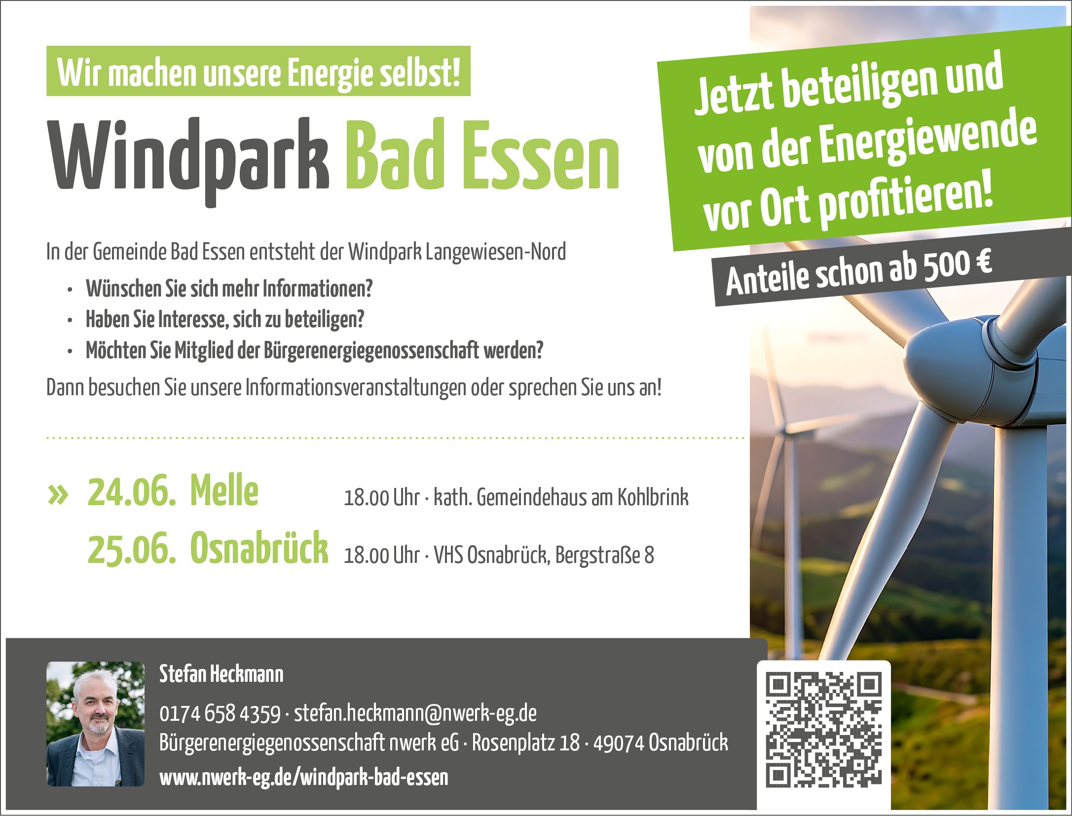 Windpark Bad Essen - neue Termine